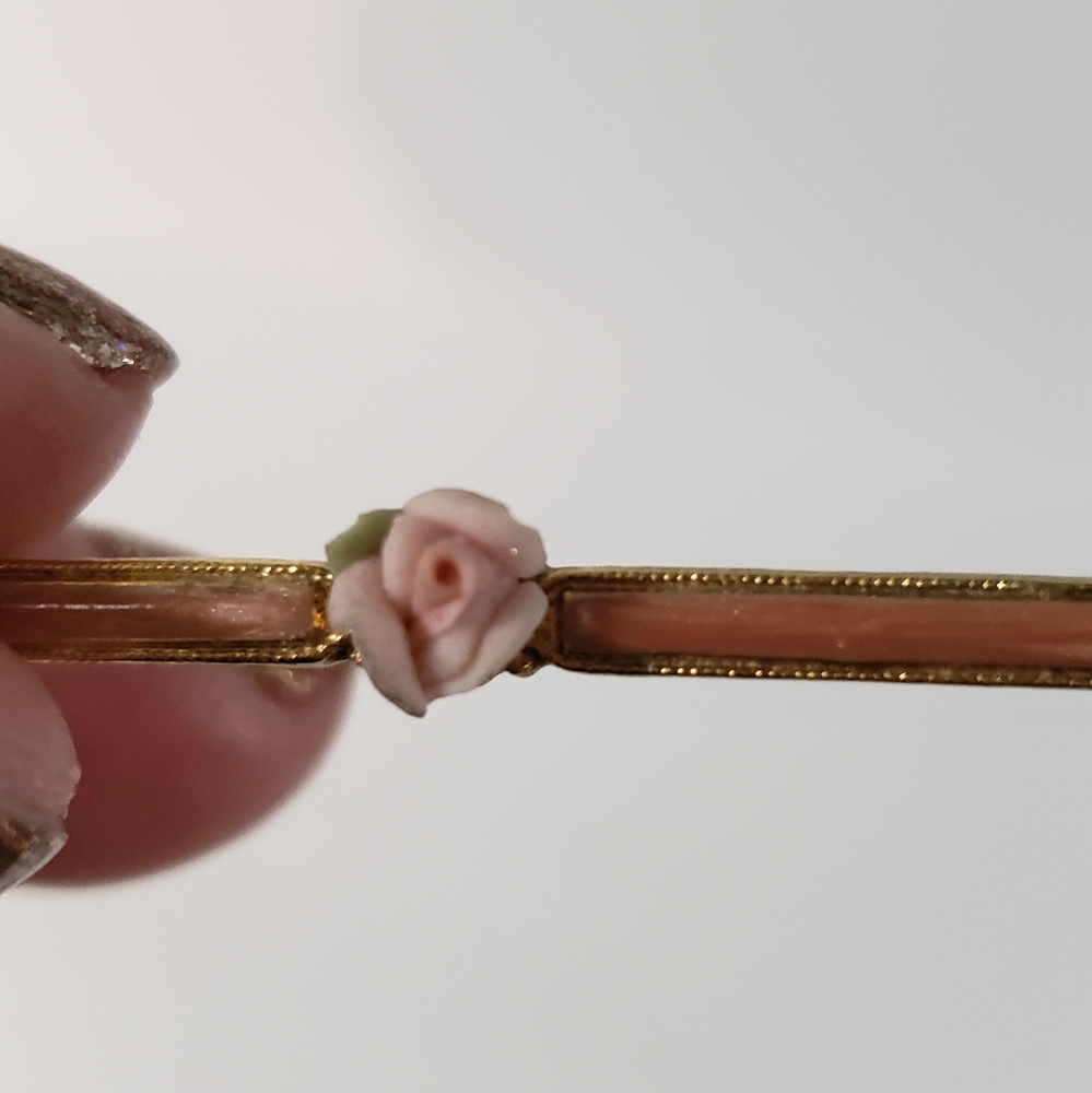 Vintage Bar Style Brooch Pin Rose Victorian Style 80s Replica - Picture 3 of 5